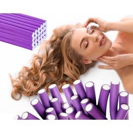 Neuhall Papilotten Hair Rollers Purple 24 Pieces Length 250 mm with Diameter 16 mm - Gentle, Flexible, Curls Without Heat, Curls Overnight, Large and Small Curls