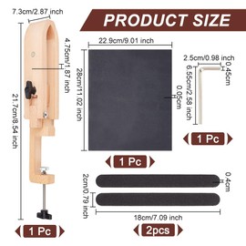 OLYCRAFT Leather Stitching Pony Stitching Pony for Leather Working Wooden Stitch Pony Table Leather Pony Sewing Pony Horse Clamp with Sand Strip and Sand Paper for DIY Crafts Leather Project Sewing