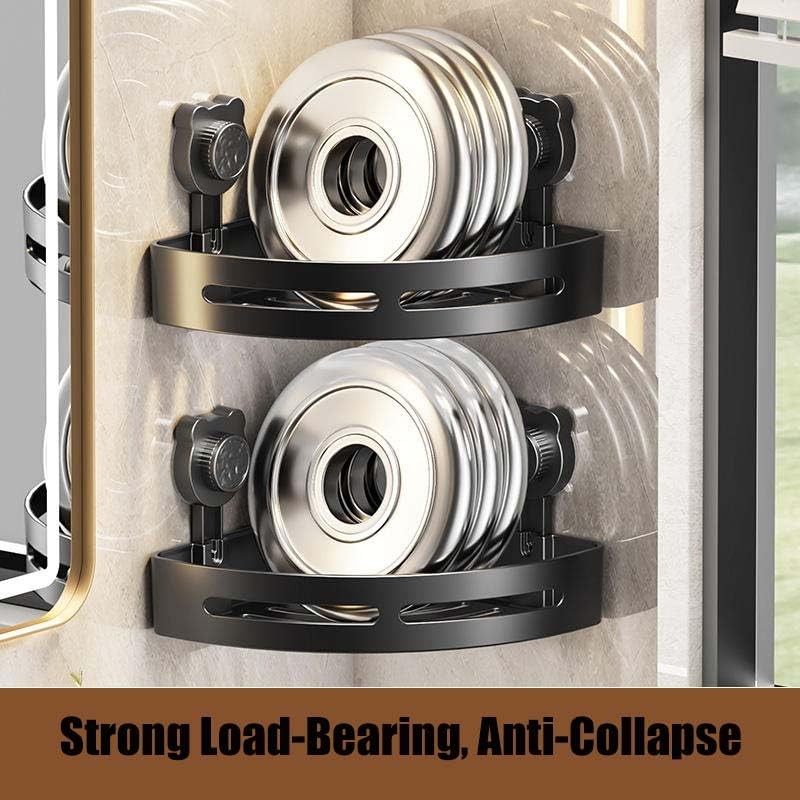 JORMEY Corner Shower Rack - Three-Piece No-Drill Corner Shelf Set,