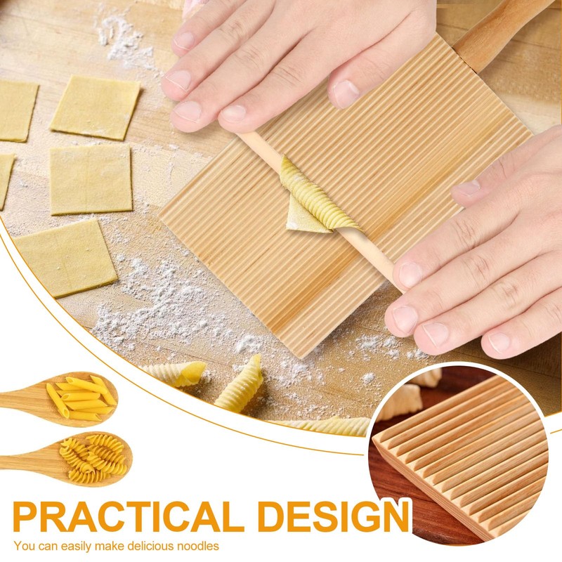 6 Pcs Gnocchi Boards, Wood Pasta Board with 6 Pcs