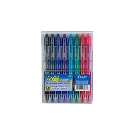 Pilot Frixion Clicker Erasable Gel Pen, Retractable, Fine 0.7 Mm, Assorted Ink and Barrel Colors, 8/Pack