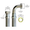 Flexible hose 1 inch nut x 1 inch nut with
