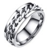 Holibanna Stainless Steel Finger Ring Band Fidget Rings Cool Chain