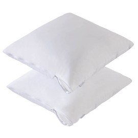 Waterproof Feather Proof Pillow Protectors 20x20 with Zipper Pack of 2 Soft Bamboo Viscose Jersey Square Pillow Covers for Throw Pillow