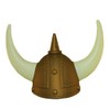 Adult Plastic GOLD Viking Helmet With Horns