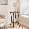 HOOBRO Round Side Table, 2-Tier Sofa End Table, Small Storage