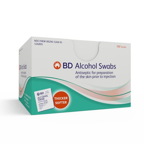 BD Medical 326895 Alcohol Wipes, 70% Isopropyl Alcohol, Pack of