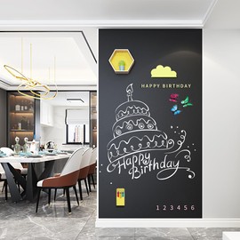 Magnetic Chalkboard Contact Paper,24"x79" Blackboard Wallpaper Peel and Stick,Magnetic Black Board Wall Decal for Home Playroom Classroom (Black)