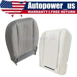 Chevy, GMC Driver Bottom Seat Cover Gray + Foam Cushion For 2003-2014 Chevy Express GMC Van
