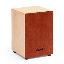 VEVOR Cajon Box Drum, with Internal Guitar Strings, Lightweight Wooden Percussion Box, Portable Birch Wood Drum Musical Instrument with Silicone Feet, for Beginners & Professionals, 12 x 12 x 17 in