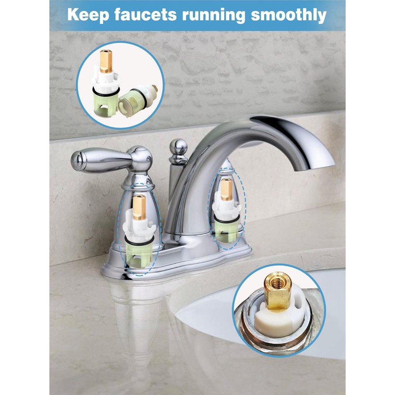 2 Pack RP25513 Faucet Stem Replacement for Two Handle, Faucet