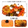 50Pcs Thanksgiving Artificial Pumpkins Set with Leaves Acorns and Pine