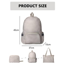 Foldable Travel Backpack, Lightweight Packable Daypack for Hiking, Camping, Outdoor Sports, Water-Resistant Mini Backpack for Men and Women (Khaki)