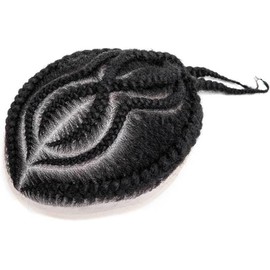 Prótesis for cabello de hombres negros, tupé trenzado con base encaje completo, humano masculino