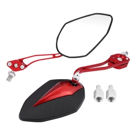 KIMISS Par 8mm 10mm Universal Moto Scooter Espejo retrovisor de motocicleta Espejos laterales retrovisores(rojo)