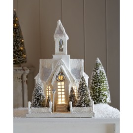 Christmas Decor - Bethany Lowe Designs - Large Ivory Church