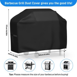 Yimomoyi Grillabdeckung Wetterfest 420D Oxford-Stoff Grill Abdeckhaube Gasgrill Abdeckung Wetterfest, Grill Abdeckung für UV-Beständig und Reißfest Grillhaube, Grillabdeckungen (145 x 61x 117cm)