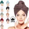 LUXURY Hair Towel Wrap 100% Cotton, Instant Drying Lightweight Turban