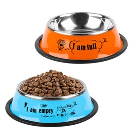 Dog Bowl, Pack of 2 Stainless Steel Pet Bowls, Dog Bowl with Non-Slip Feeding Bowl for Cats or Small Medium Large Dogs Dog Bowl