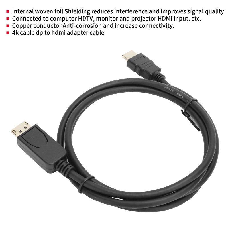 DP to HDMI Cable 4k Resolution for Projector Computer Network