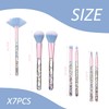 7 piece clear makeup brush set, crystal sequin handle, glitter