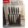Art+Cook, 6-Piece Ash Wood Magnetic Stainless Steel Kitchen Knife Block