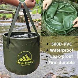 10L Collapsible Water Bucket, Portable Reusable Camping Water Container for Outdoor, Fishing & Hiking