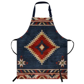oFloral Vintage Southwest American Apron Chefs Apron, Cooking and Baking Apron for Men and Women, Kitchen Aprons, Butchers Apron, BBQ & Catering Bibs, 27 X 31 Inch