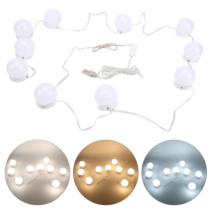 LED Mirror Lights Kit Stick on USB Dimmable Makeup Light