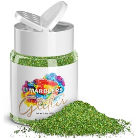 MARBLERS Holographic Glitter [Holo Apple Green] 1.5oz (42g) | Fine | Non-Toxic, Vegan, Cruelty-Free | Face, Body, Eyeshadow, Hair, Party Makeup | Nail Art, Polish | Resin, Tumbler, Slime, Craft