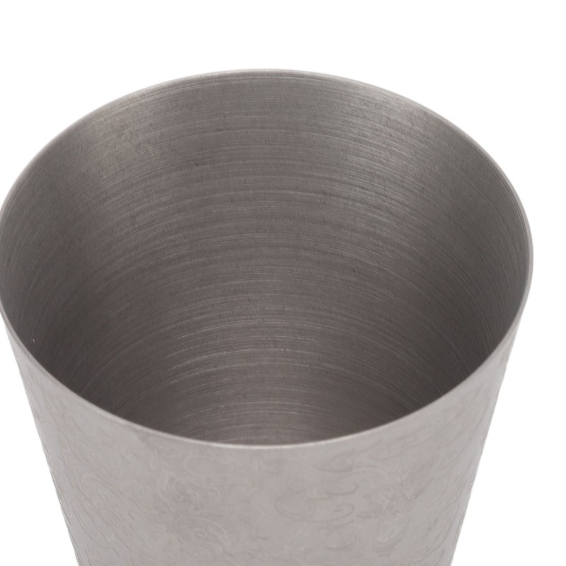 Stainless Steel Mixing Glass Shaker Floral Engraving Pattern Metal Drink