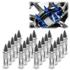 Silver 20 PCS M12x1.25 Lug Nuts Spiked 60mm Extended Tuner