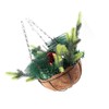 Artificial Christmas Hanging Basket Decorated with Pine Cones Ball Lights