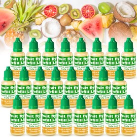 Qualirey 24 Pack Fruit Fly Trap Refill Liquid, 0.68oz Per Bottle Liquid Fly Traps for Indoors, Non Toxic Bait Safe Near Pets, Food and Kids, Fruit Fly Lure Refill Liquid Trap for Home Kitchen