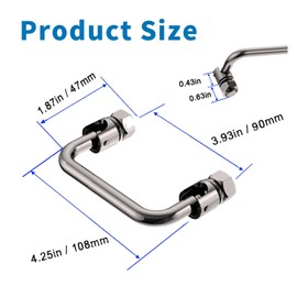 DGSMT0808 304 Stainless Steel Folding Pull Handle, U-Shape Folding Metal Cabinet Handles Toolbox Handle,Hole Distance: 3.5Inch Center to Center