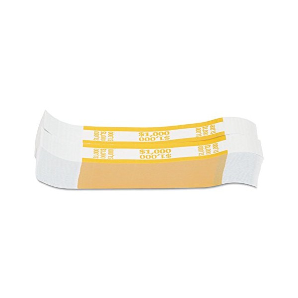 Coin-Tainer 401000 Currency Straps, Yellow, $1,000 in $10 Bills, 1000