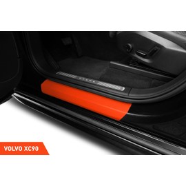 Luxshield Car Door Sill Protectors for Volvo XC90 2 (II) 256 I 2015-2024 - Paint Protection Film for Car Kick Plates Panel Covers Clear Transparent
