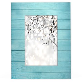 4X6 Picture Frame Turquoise Teal Wood Texture Hanging Wall & Tabletop Photo Frame Desk Wood Picture Frams 4X6 Multi Small Desk for Collage Family Office Baby Photos Gallery Decor Gift