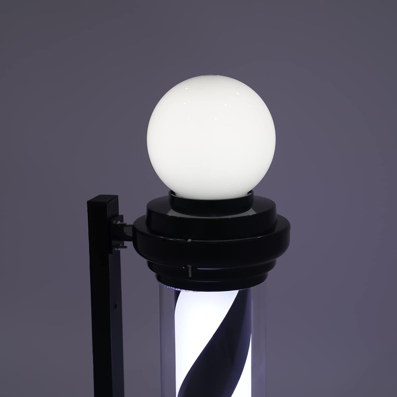 ZHFEISY Barber Pole LED Light, 26.8inch Black White Traditional Barber
