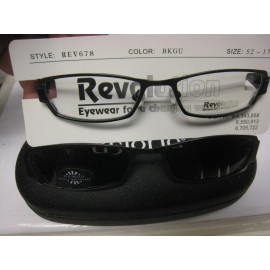 Revolution Eyewear NEW Revolution Eyeglass Frame W/ Magnet sun shade REV678   BKGU 52-17-140 w/case