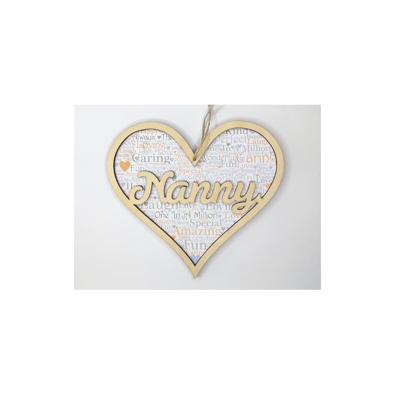 Wooden Heart Gift For Nanny