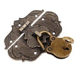 ARTIBETTER 1 Set Vintage Padlock Hasp Buckle Hasp Latch Buckle Clasp Latch Small Latch Hasp Boxes Buckle Hasp Lock Jewelry Boxes Buckle Small Lock Cabinet Hasp Latch Zinc Alloy