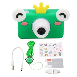 32MP Children Camera Frog Cartoon Pattern Photo Record Portable Digital Camera for Boys Girls Gifts Birthday 5V 1A