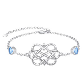 KINGWHYTE Infinity Heart Bracelet for Women 925 Sterling Silver White Plated Love Bracelet Girlfriend Birthday Gifts