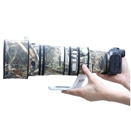 ZZQ&CCF Waterproof Lens Coat, Rain Cover Sleeve for Canon RF 100-300mm F2.8 L IS Camouflage Lens Cover, Lens Sleeve for Wildlife Photography-Classic Reed Camouflage