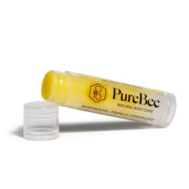 Lip Balm with Beeswax & Propolis Without Aroma | Natural Lip Care Handmade in Baden-Württemberg | With Jojoba, Avocado & Apricot Kernel Oil | PureBee (Without Aroma, 1 Pen)