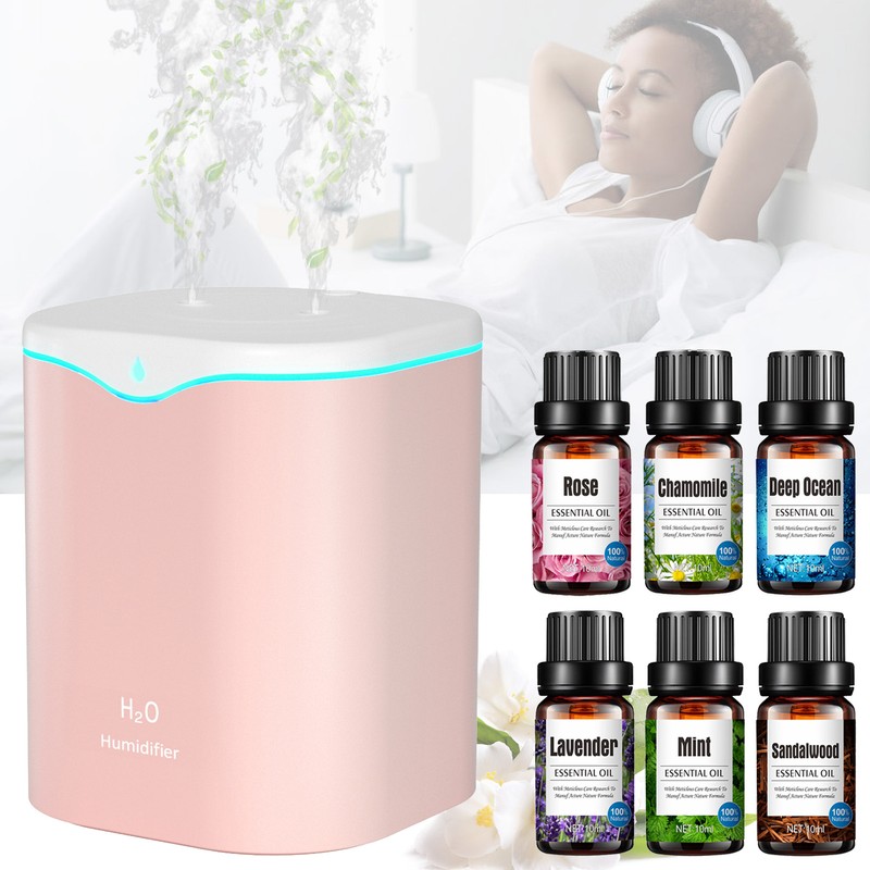 2L Double Spray Humidifiers with LED light Cool Mist Auto