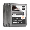Small Tarps Heavy Duty Waterproof 4x6 Feet (3 Pack), 10Mil