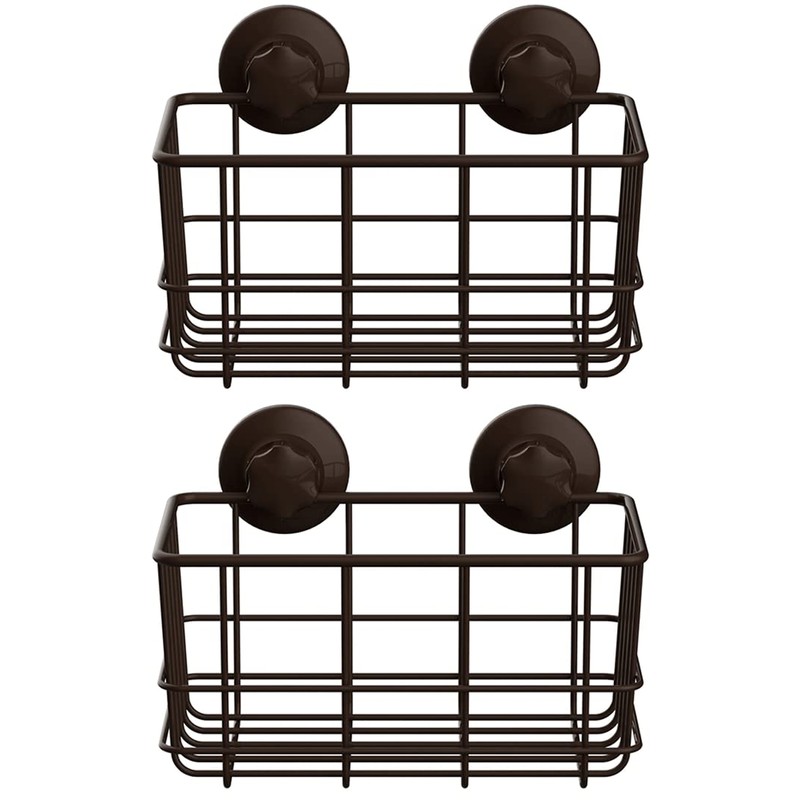 SANNO Suction Cup Shower Caddy Basket for Shampoo Combo Organizer