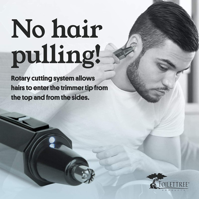 ToiletTree Products Nose Hair Trimmer with LED Light - Stainless